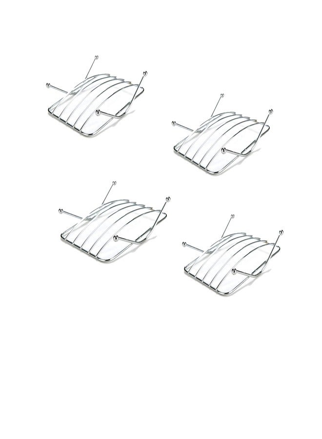 Soil Stainless Steel Soap Stand Holder Functional Bathroom Stainless Soap Dishes Tray Box(Set of 4 pc) - Image 2